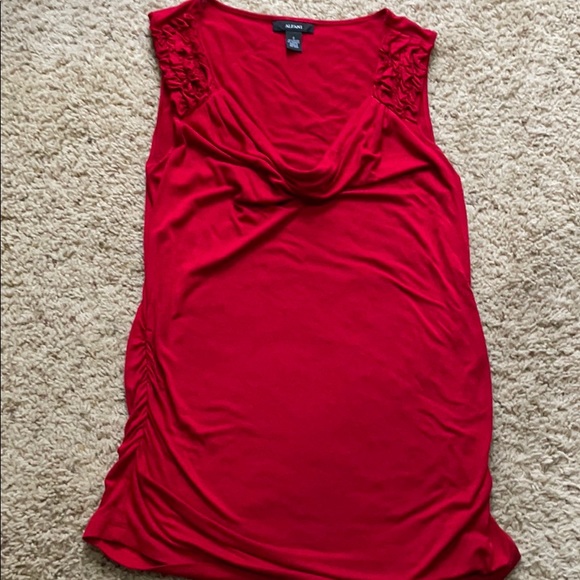 Alfani red cinched side top with cowl neck - Picture 1 of 3